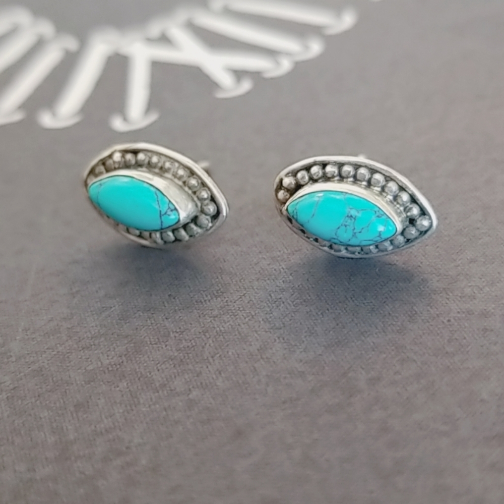 Turquoise stud earrings.